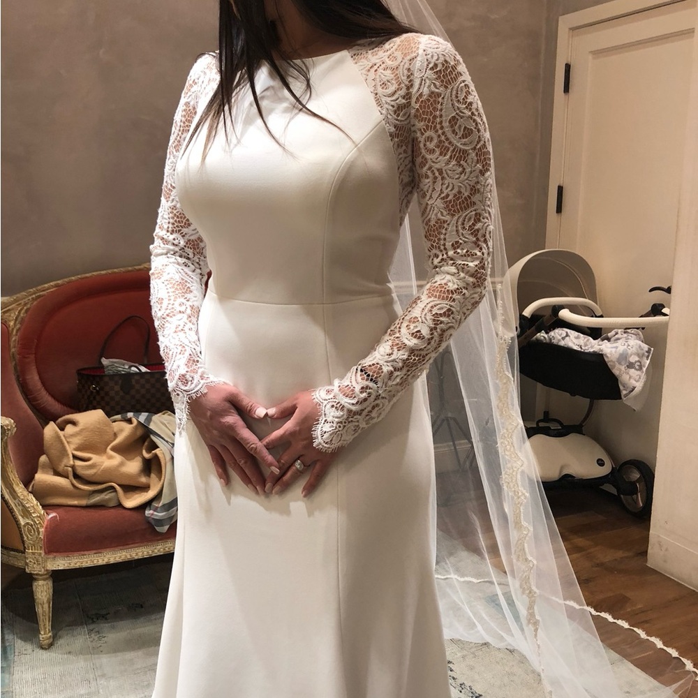 BHLDN White Long Sleeve Raglan Gown